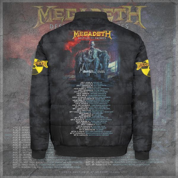 Megadeth Band 3D Bomber Puffer Jacket - TANTN 7923