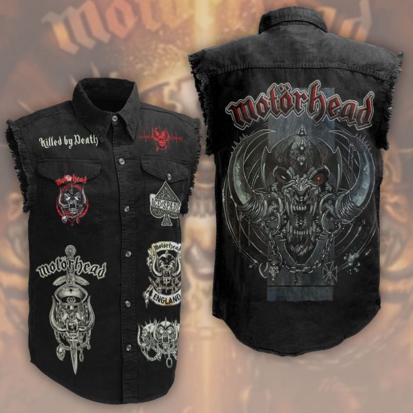 Motörhead Band x Lemmy Kilmister 3D Lightweight Sleeveless Denim Shirt - HUNGVV 6979