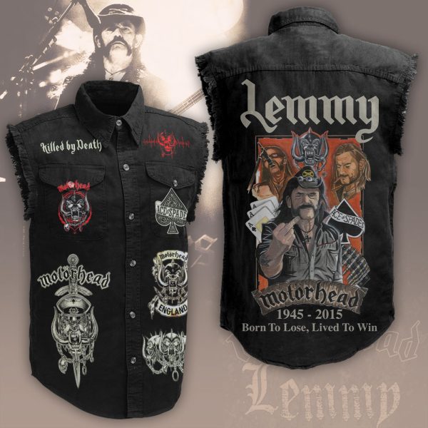 Motörhead Band x Lemmy Kilmister 3D Lightweight Sleeveless Denim Shirt - HUNGVV 6978