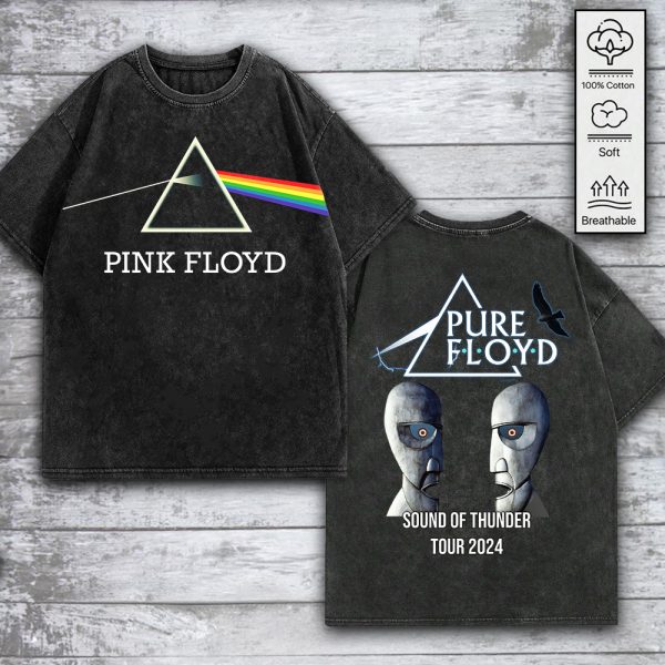 Pink Floyd 2D Acid Washed Cotton Shirt - GNE 920