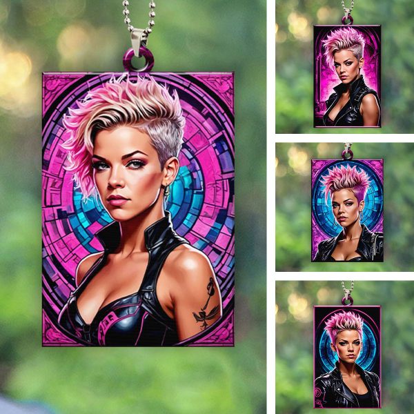 4PCS P!nk Custom Shape 1-sided Acrylic Car Ornament - GNE 1253