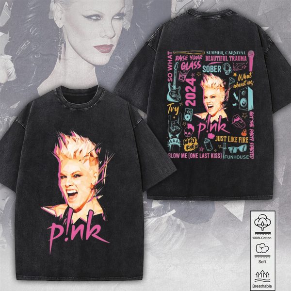 P!nk 2D Acid Washed Cotton Shirt - MAITM 7723