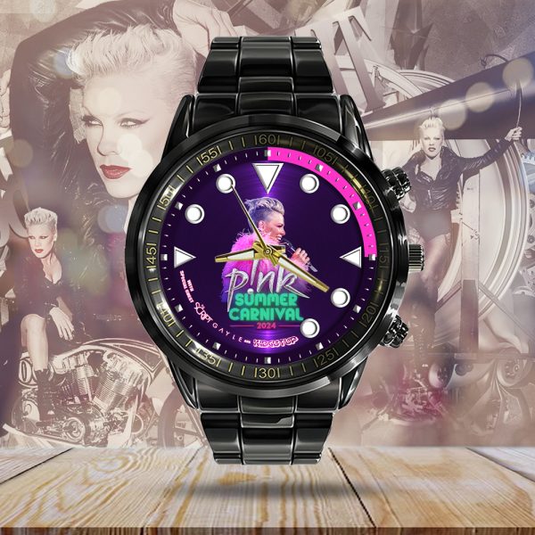 P!nk Black Stainless Steel Watch - MAITM 7624