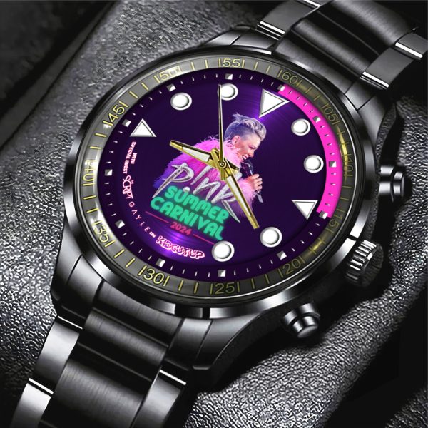 P!nk Black Stainless Steel Watch - MAITM 7624