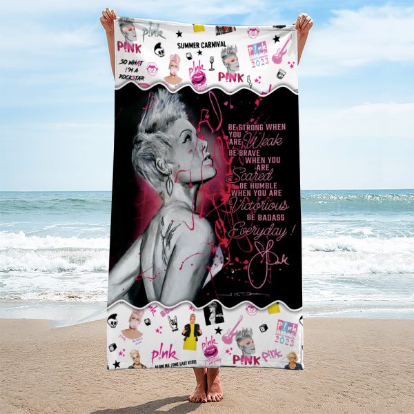 P!nk Rectangle Beach Towel - HOATT 5763