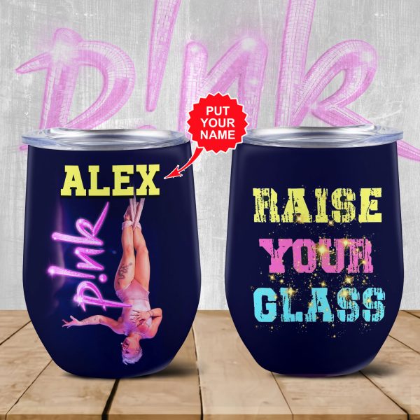 Personalized P!nk Wine Tumbler - VANDH 3318