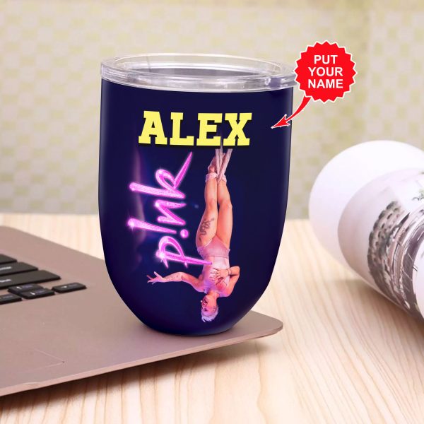 Personalized P!nk Wine Tumbler - VANDH 3318