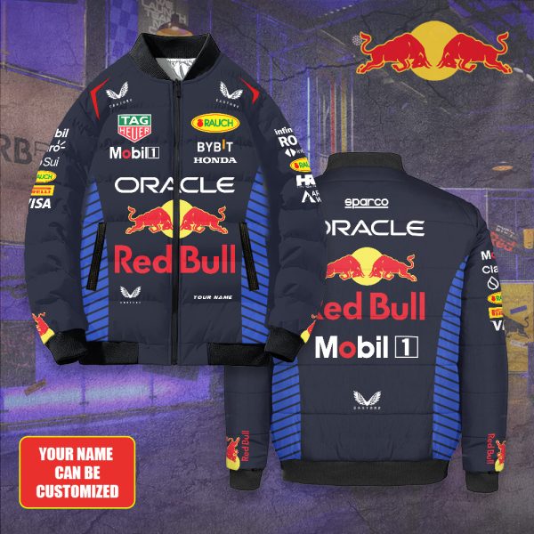 Personalized Red Bull Racing F1 3D Bomber Puffer Jacket - TANTN 7933