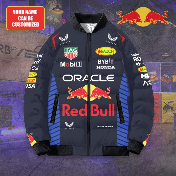 Personalized Red Bull Racing F1 3D Bomber Puffer Jacket - TANTN 7933