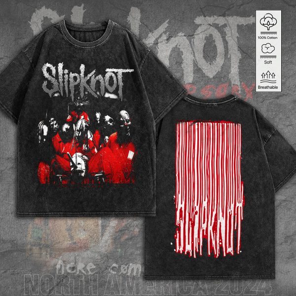 Slipknot 2D Acid Washed Cotton Shirt - TANTN 7765