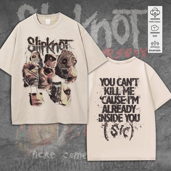 Slipknot 2D Acid Washed Cotton Shirt - TANTN 7764