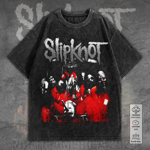 Slipknot 2D Acid Washed Cotton Shirt - TANTN 7765