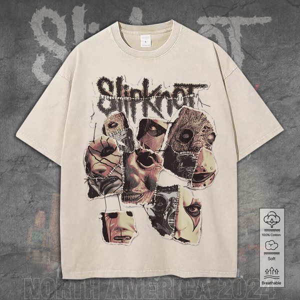 Slipknot 2D Acid Washed Cotton Shirt - TANTN 7764