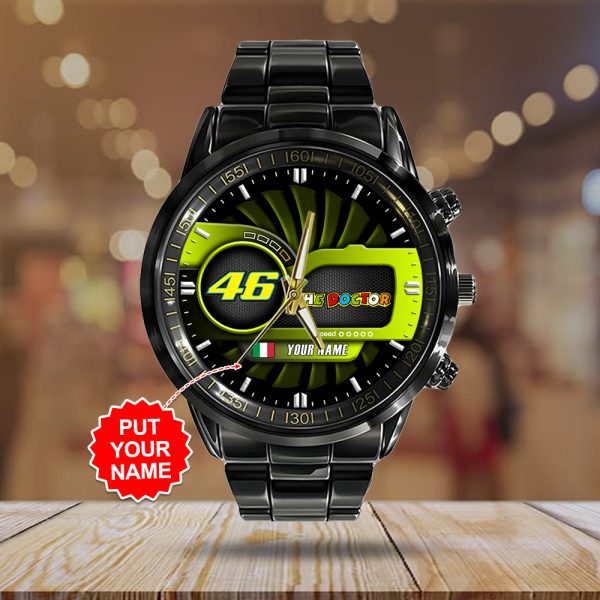 Personalized Valentino Rossi Black Stainless Steel Watch - TANTN 7737