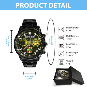 Personalized Valentino Rossi Black Stainless Steel Watch - TANTN 7738