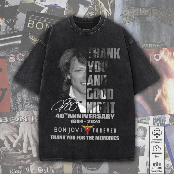 Bon Jovi 2D Acid Washed Cotton Shirt - MAITM 7721