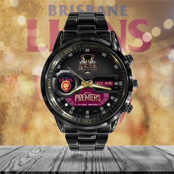 Brisbane Lions Black Stainless Steel Watch - MAITM 8195