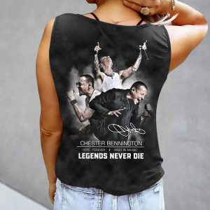 Linkin Park x Chester Bennington Women's Button V-neck Sleeveless Shirt - MAITM 8131