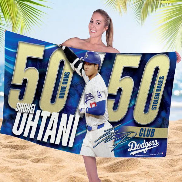 Los Angeles Dodgers x Shohei Ohtani Rectangle Beach Towel - MAITM 8098