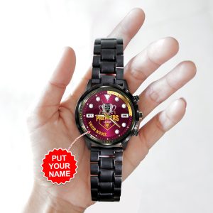 Personalized Brisbane Lions Black Stainless Steel Watch - MAITM 8197