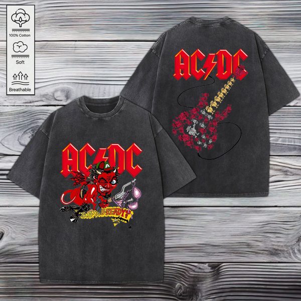 AC/DC 2D Acid Washed Cotton Shirt - GNE 1572