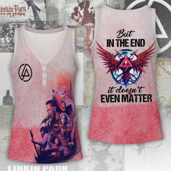 Linkin Park Women V-Neck Ribbed Tank Top - ANHNV 5213