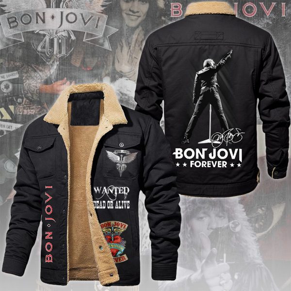 Bon Jovi 2D Winter Fleece Jacket - ANHNV 5352