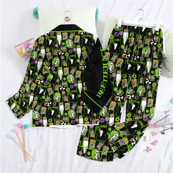 Beetlejuice Button Down Pajamas Set - ANHNV 5353