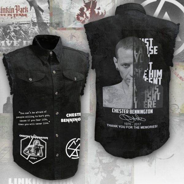 Linkin Park 3D Lightweight Sleeveless Denim Shirt - ANHVN 5376