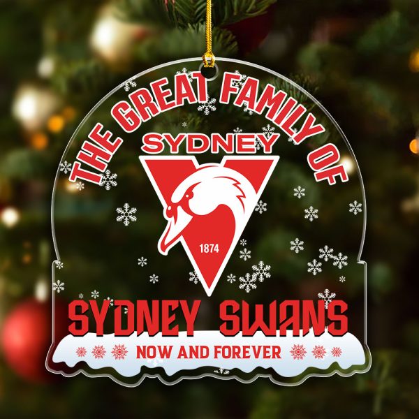 Sydney Swans Custom Shape Clear 1-sided Acrylic Ornament - VANDH 3518