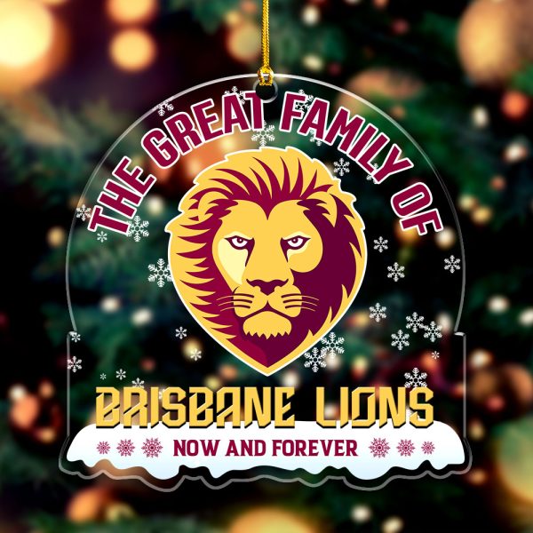 Brisbane Lions Custom Shape Clear 1-sided Acrylic Ornament - VANDH 3522