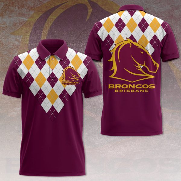 Brisbane Broncos 3D Polo Shirt - VANDH 3510