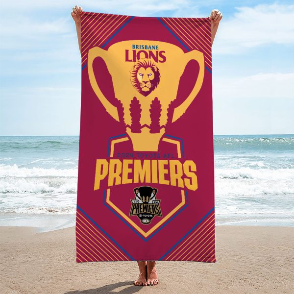 Brisbane Lions Rectangle Beach Towel - TANTN 8509