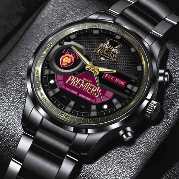 Brisbane Lions Black Stainless Steel Watch - MAITM 8195