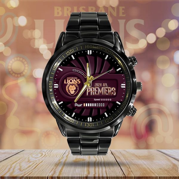 Brisbane Lions Black Stainless Steel Watch - MAITM 8198