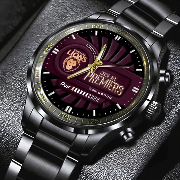 Brisbane Lions Black Stainless Steel Watch - MAITM 8198