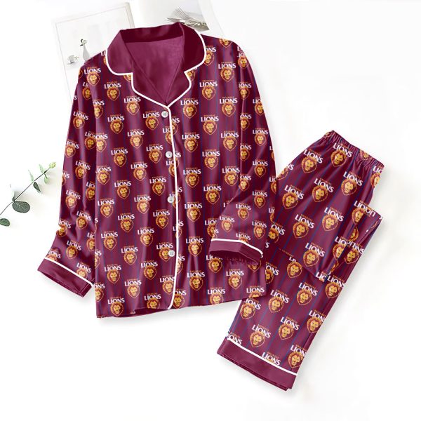 Brisbane Lions Button Down Pajamas Set – TANTN 8441