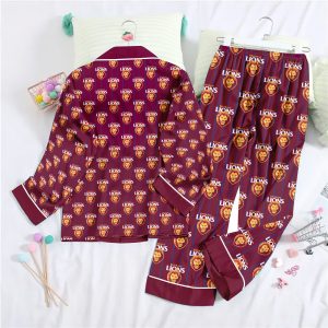 Brisbane Lions Button Down Pajamas Set – TANTN 8441