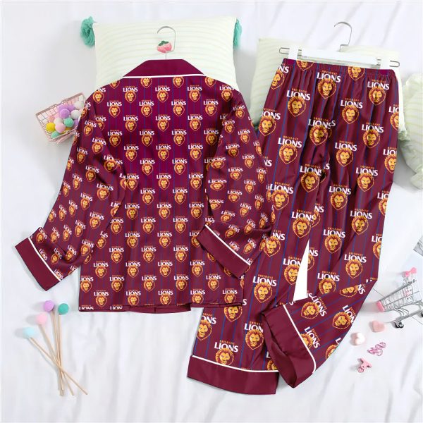 Brisbane Lions Button Down Pajamas Set – TANTN 8441