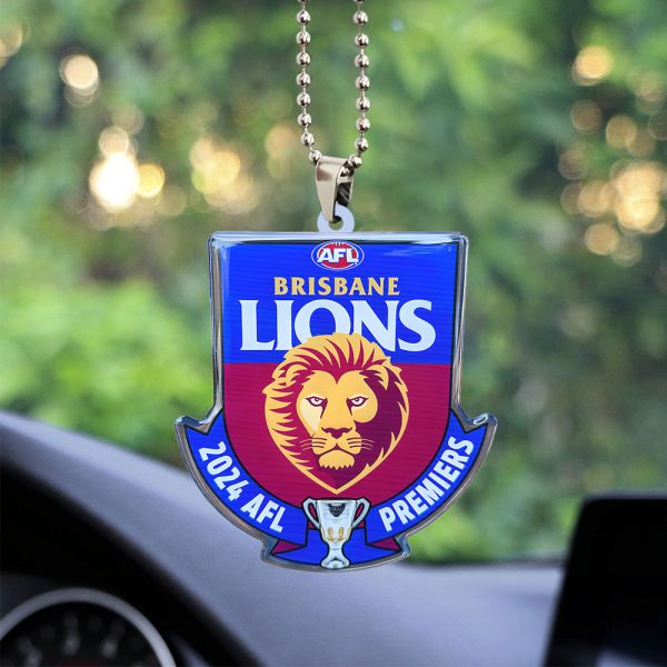 Brisbane Lions Custom Shape 2-sided Acrylic Car Ornament - TANTN 8429