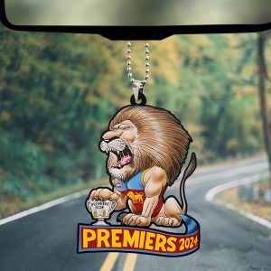 Brisbane Lions Custom Shape 2-sided Acrylic Car Ornament - TANTN 8461