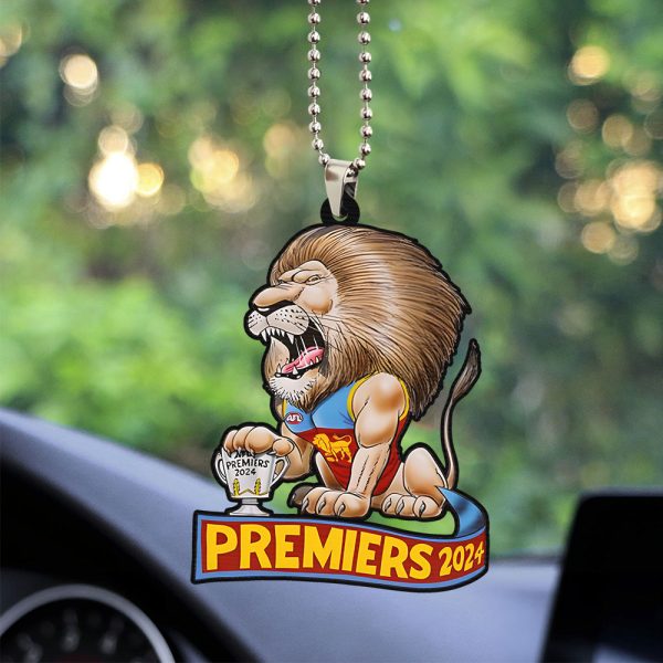 Brisbane Lions Custom Shape 2-sided Acrylic Car Ornament - TANTN 8461