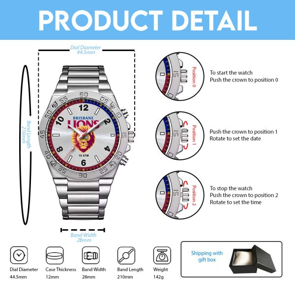 Brisbane Lions Gentleman Stainless Steel Watch - TANTN 8531