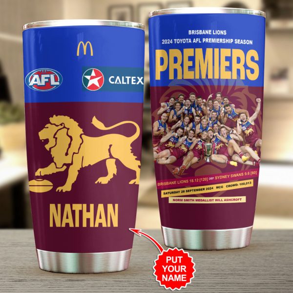 Personalized Brisbane Lions Tumbler Cup - VANDH 3550