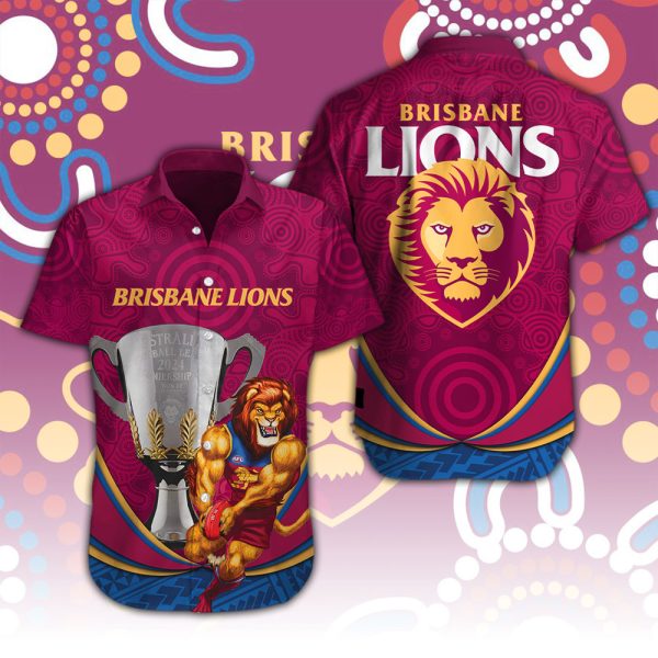 Brisbane Lions Short Sleeve Dress Shirt - HOATT 6297.1