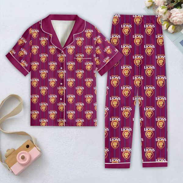 Brisbane Lions Women Short Sleeve Pajamas Set - TANTN 8442