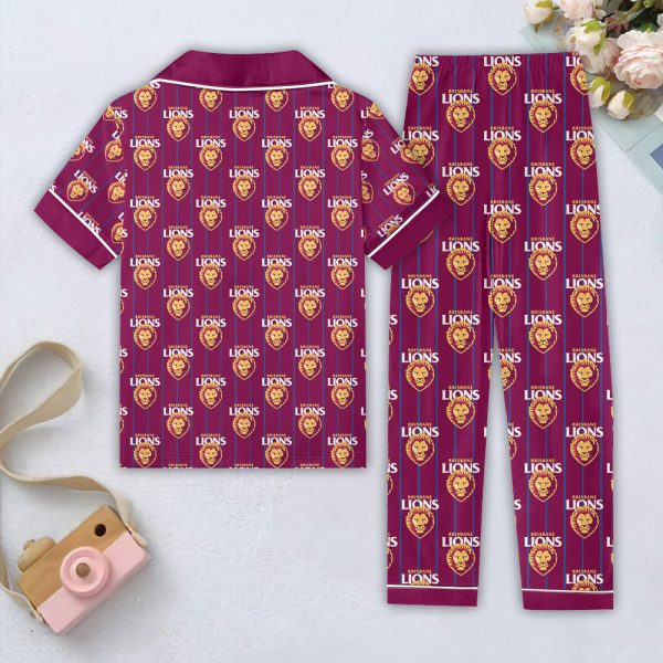 Brisbane Lions Women Short Sleeve Pajamas Set - TANTN 8442