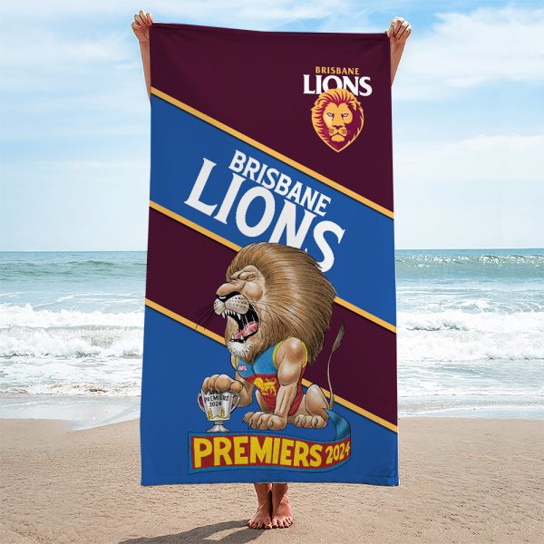 Brisbane Lions Rectangle Beach Towel - HOATT 6464