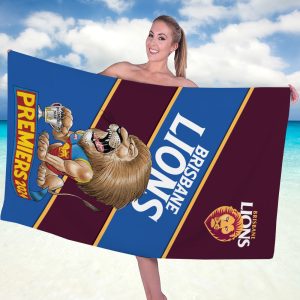 Brisbane Lions Rectangle Beach Towel - HOATT 6464