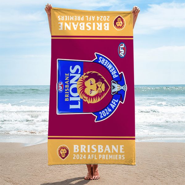 Brisbane Lions Rectangle Beach Towel - TANTN 8446